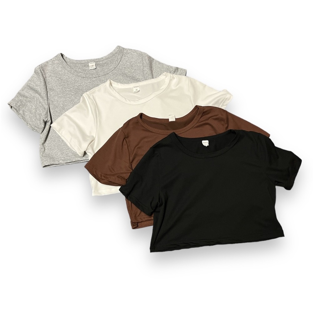 4pcs Crop Top Basic Shirt for Girls